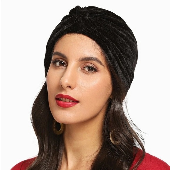 Boho Black Turban Head Wrap/Hat - Picture 1 of 4